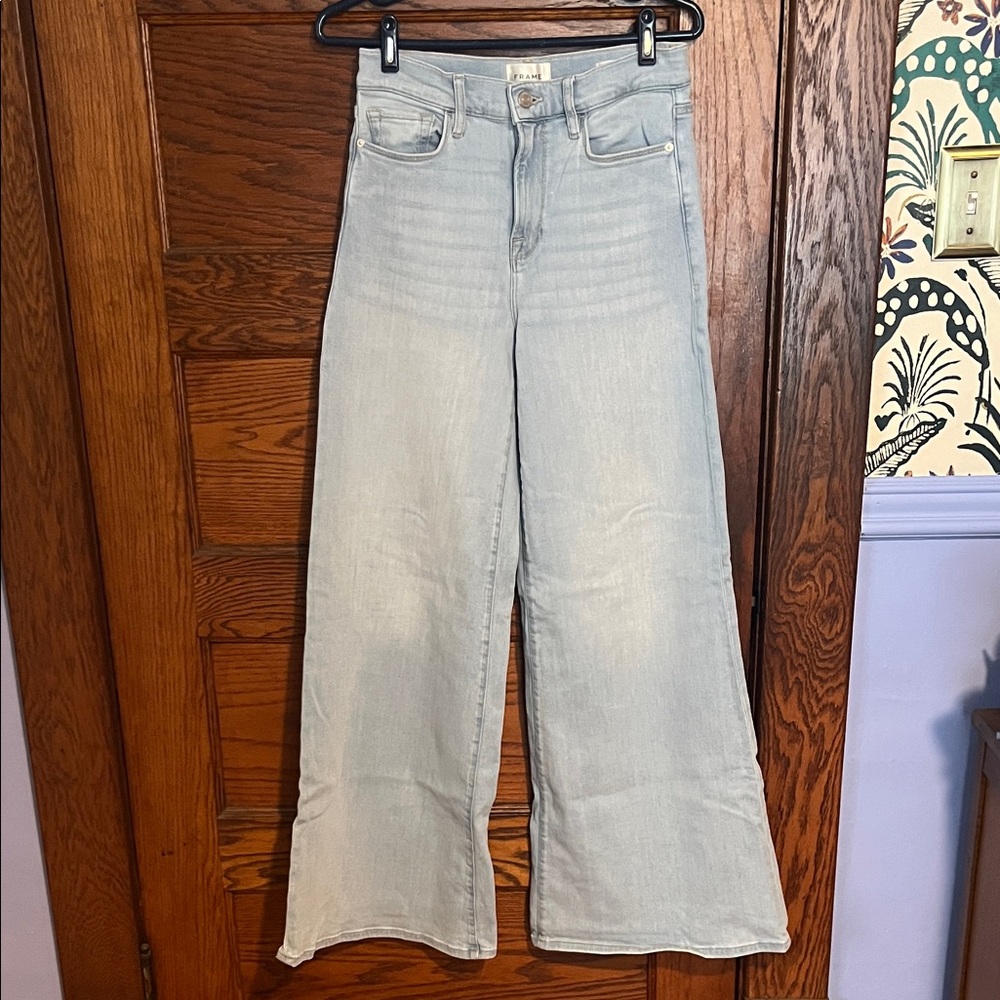 Frame Denim Le Palazzo High Rise Wide Leg Jean Clarity size 28